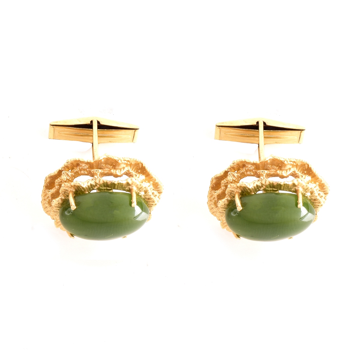 Vintage Jade and 14K Cufflinks