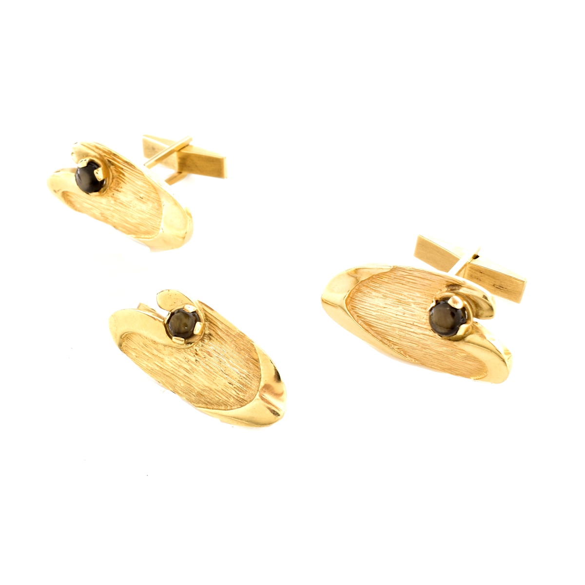 Vintage 14K Gold Cufflinks and Tie Clip