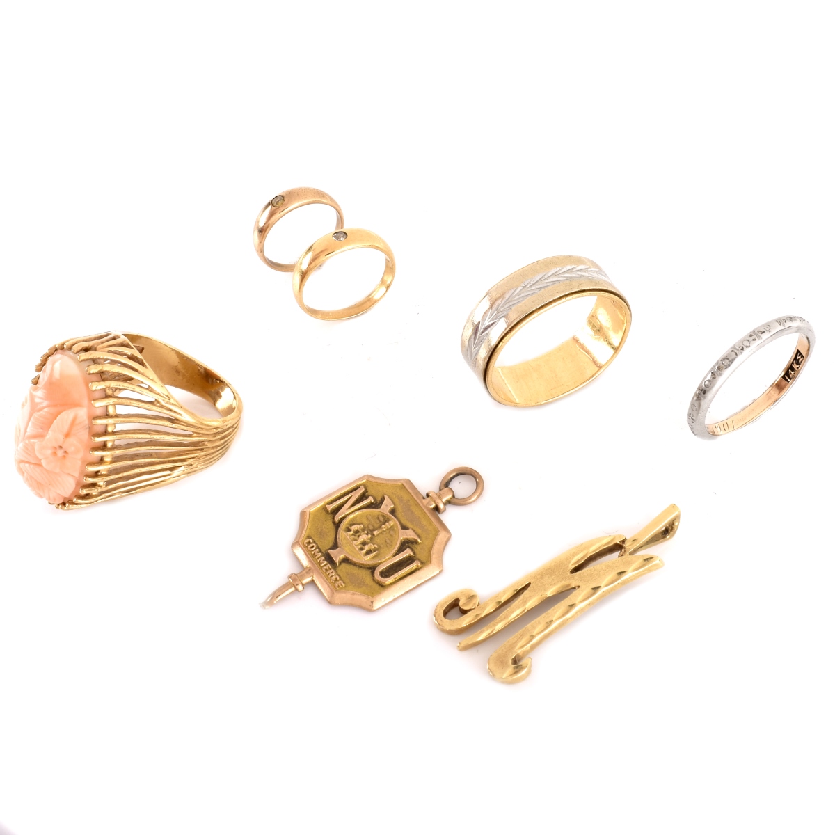 Seven Piece 14K Gold Jewelry Lot