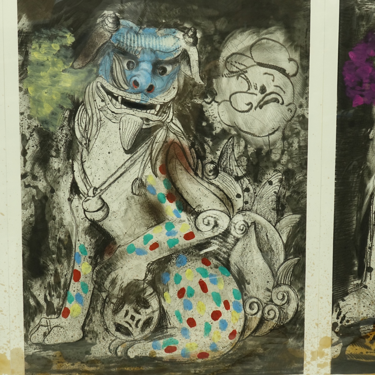 Jim Dine Fu Dog Triptych