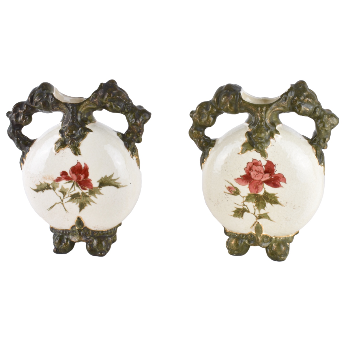 Pair of Turn Teplitz Vases