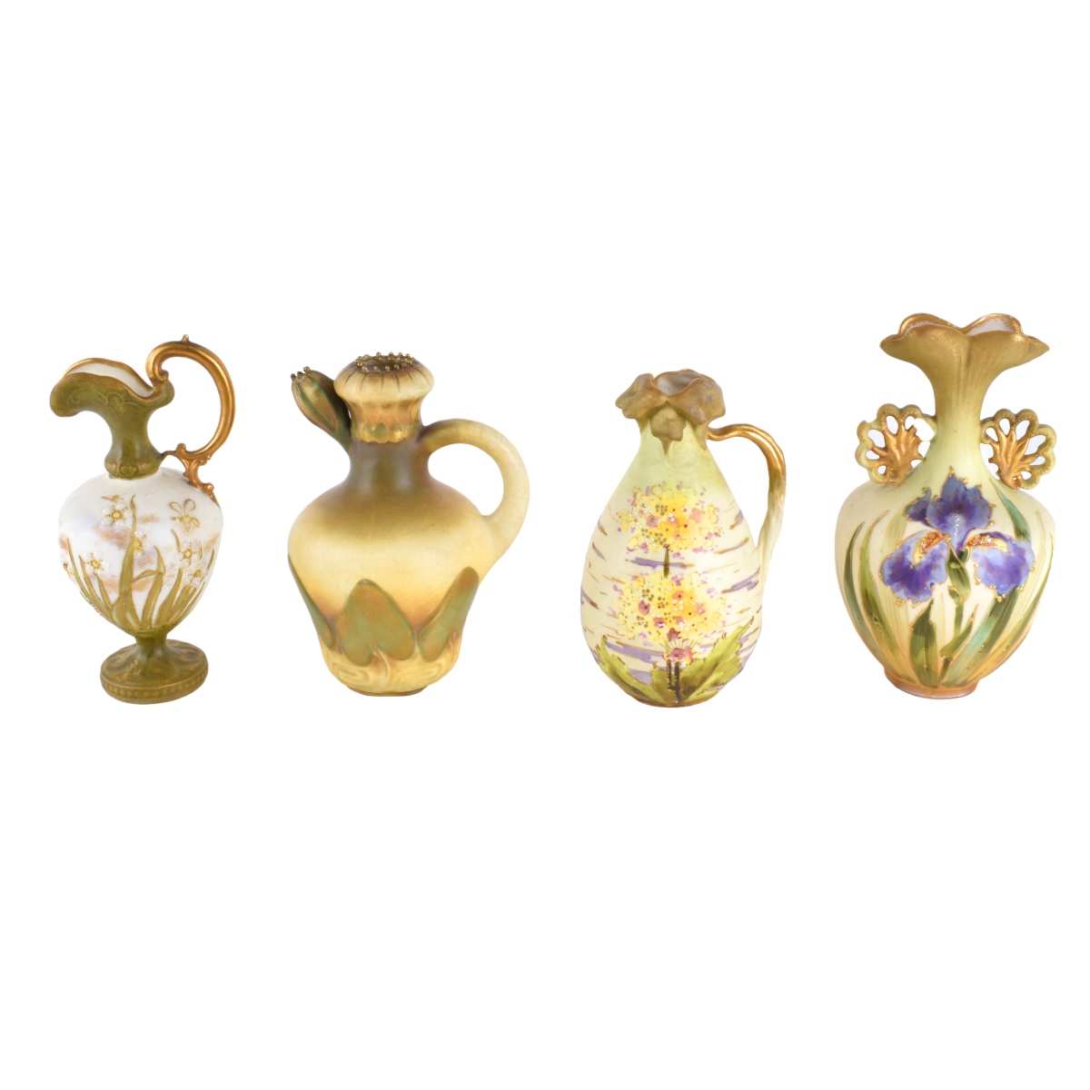 Four (4) Pcs Turn Teplitz Amphora Pottery