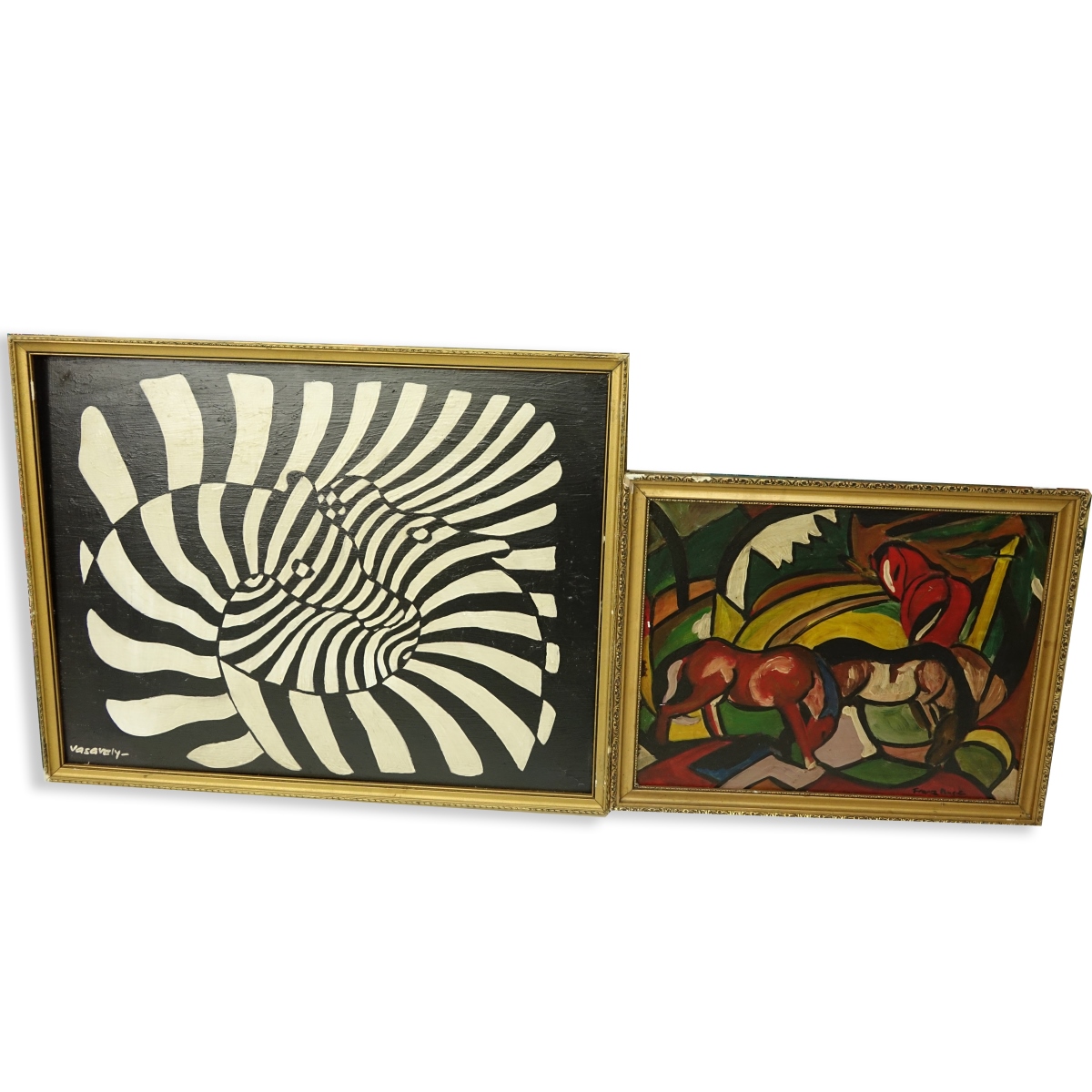 After: Vasarely and Franz Marc Paintings
