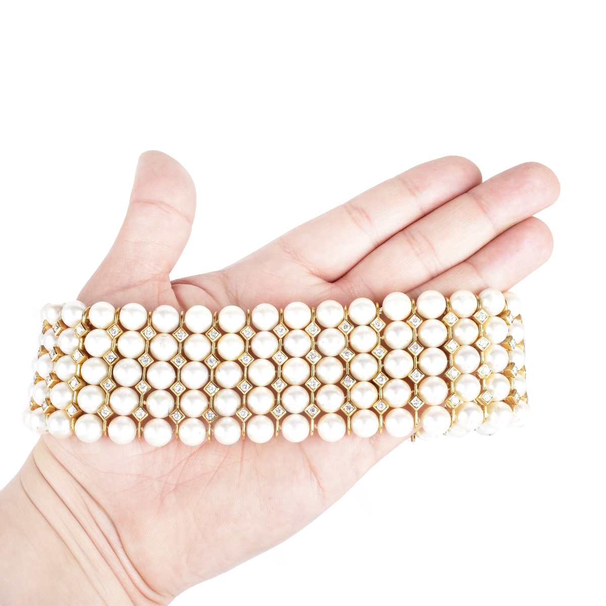 Pearl, Diamond and 18K Gold Necklace