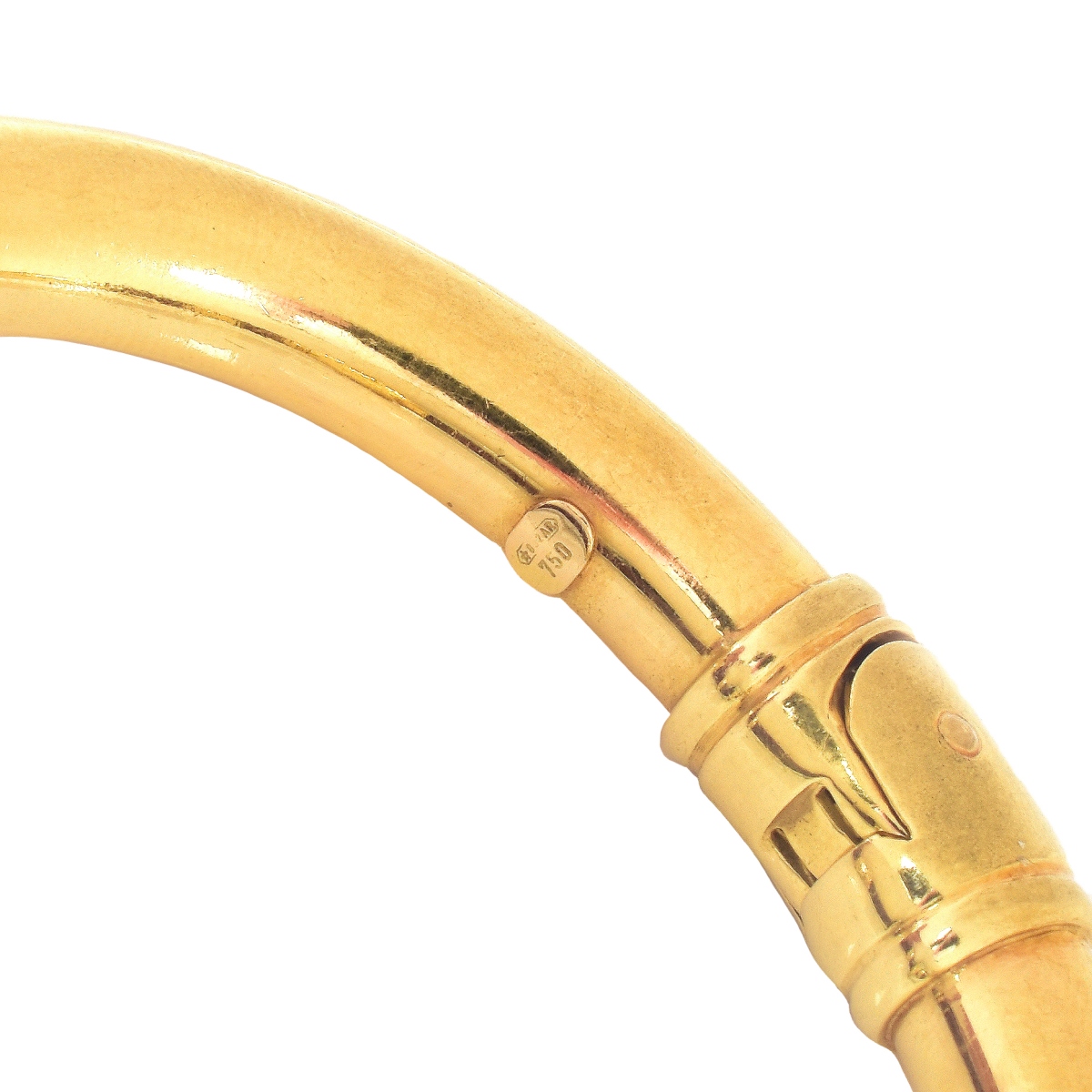 Italian 18K Gold and Enamel Bangle