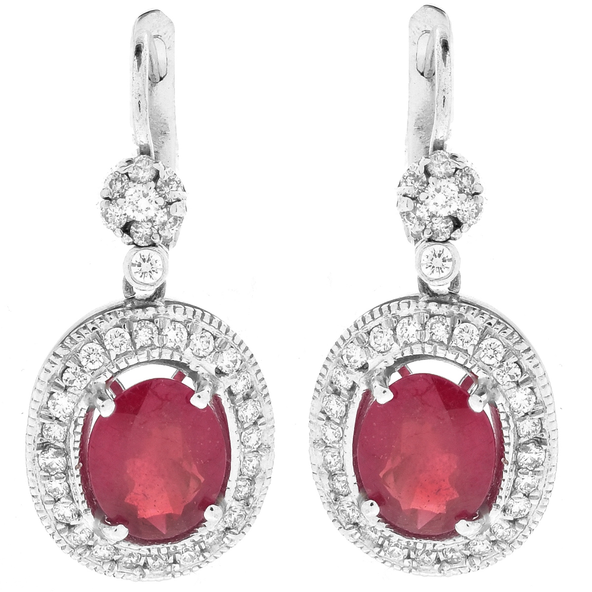 Ruby, Diamond and 14K Gold Earrings