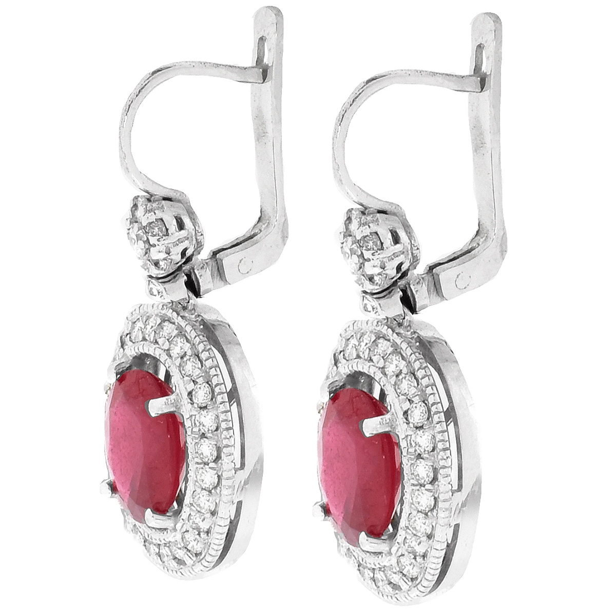 Ruby, Diamond and 14K Gold Earrings