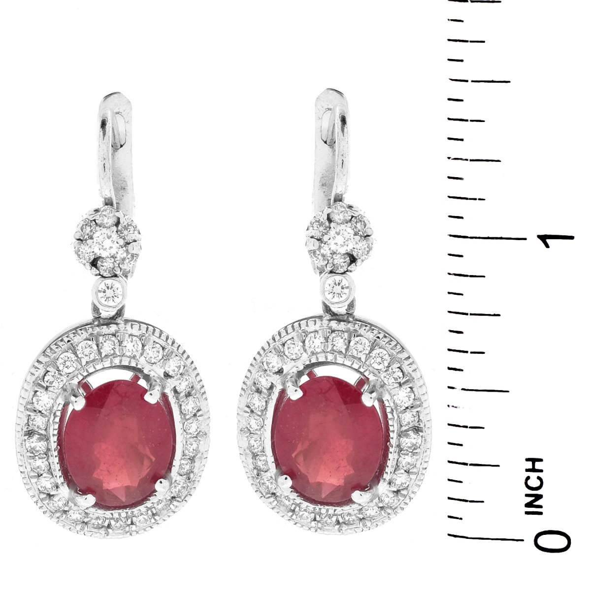 Ruby, Diamond and 14K Gold Earrings