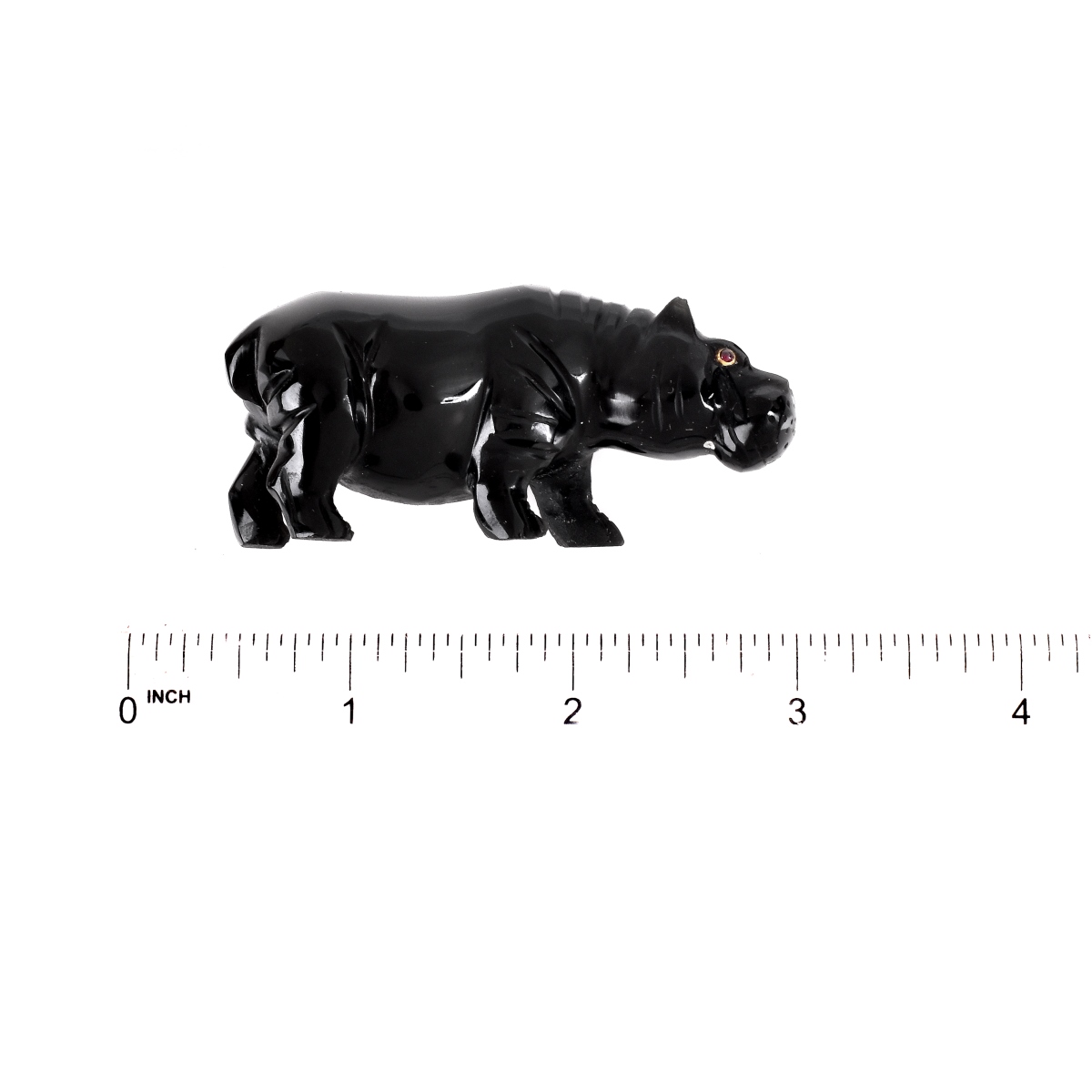 Russian Carved Obsidian Hippo Figure