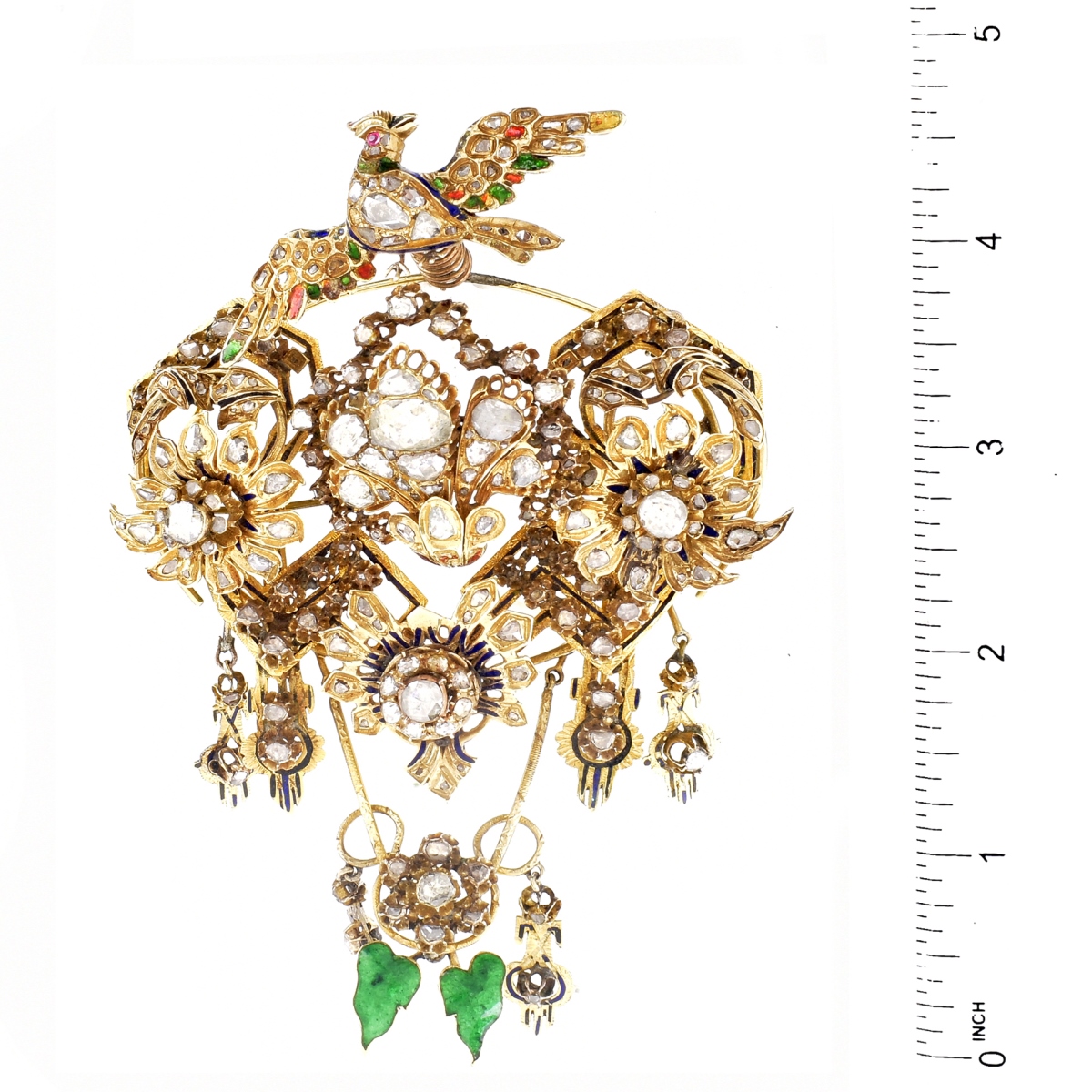 Late Ottoman Diamond Bird Brooch