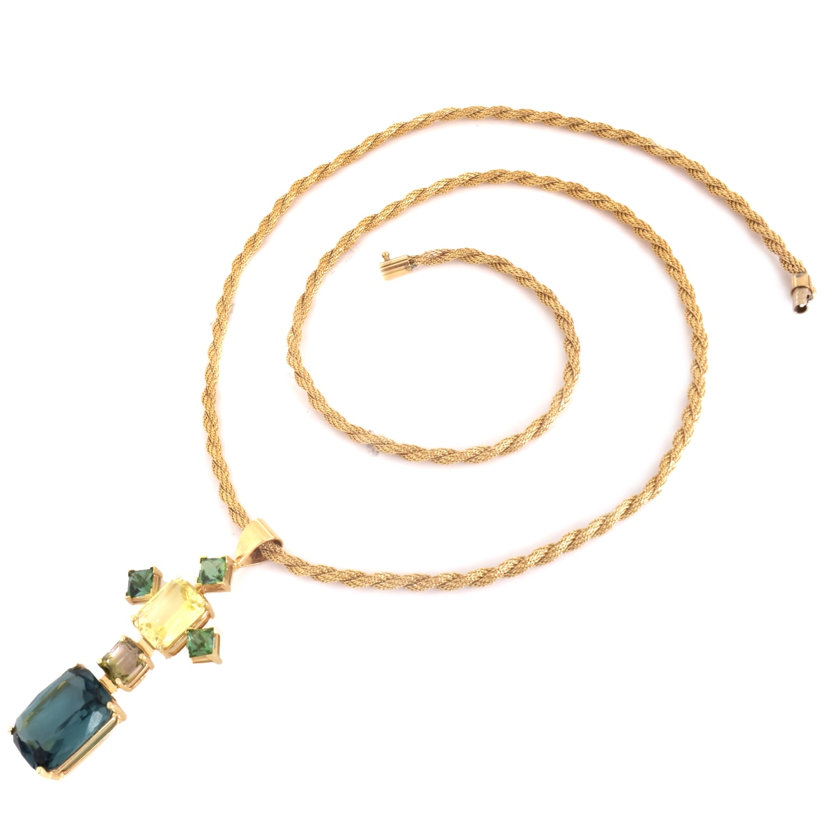 Multi Gemstone and 14K Gold Necklace