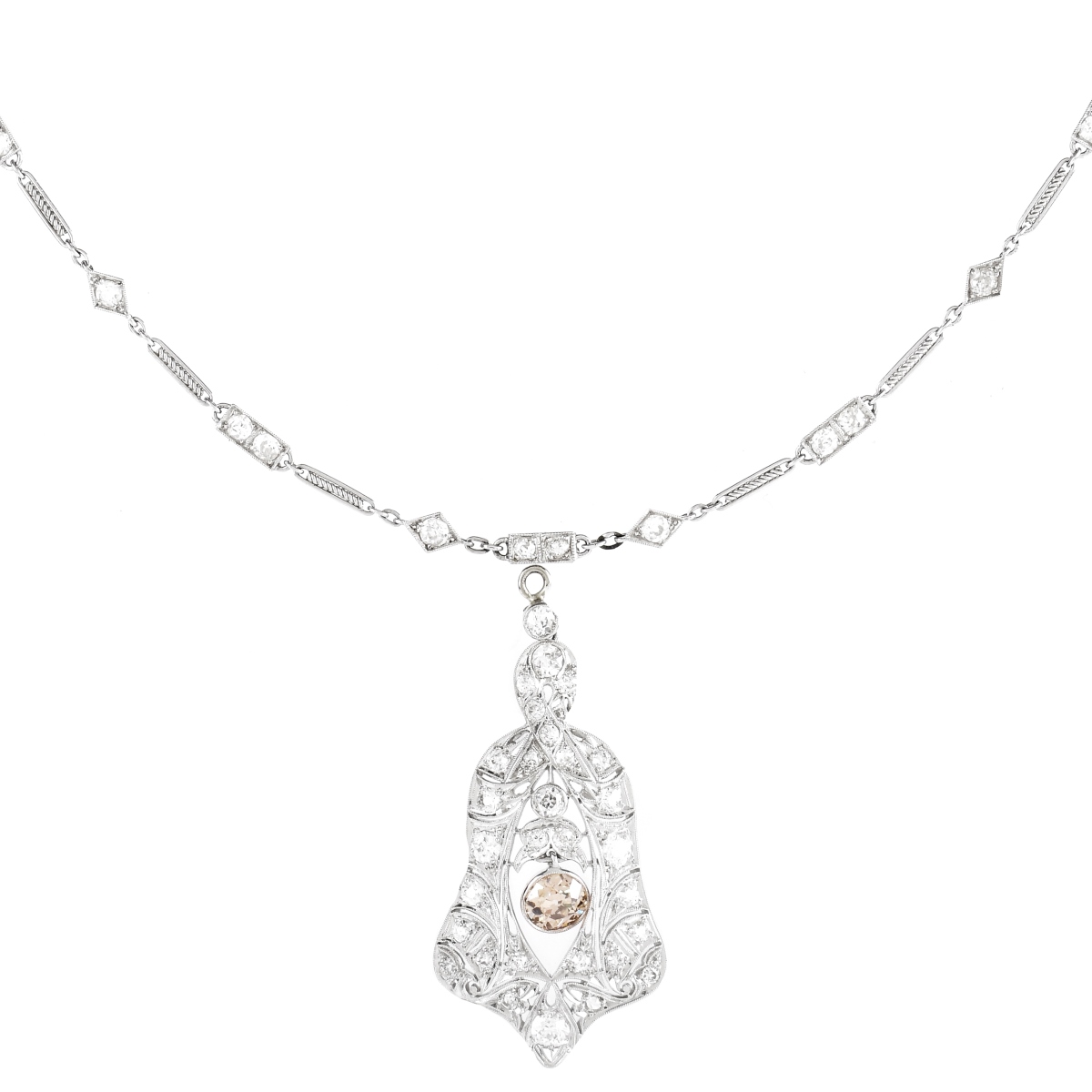 Art Deco Diamond and Platinum Necklace