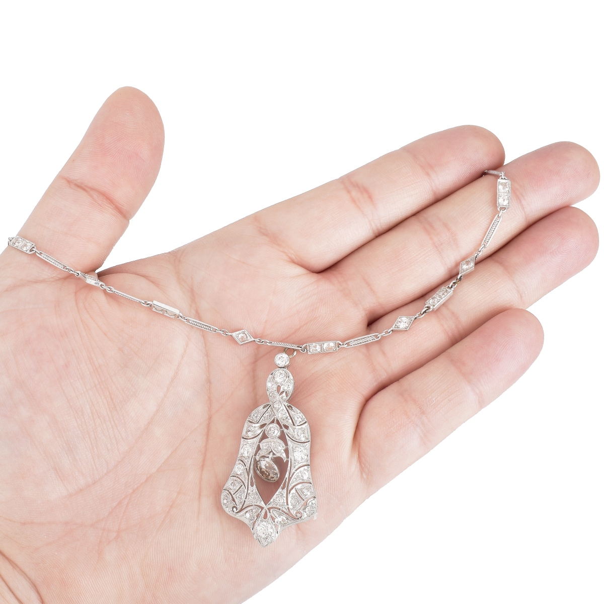 Art Deco Diamond and Platinum Necklace