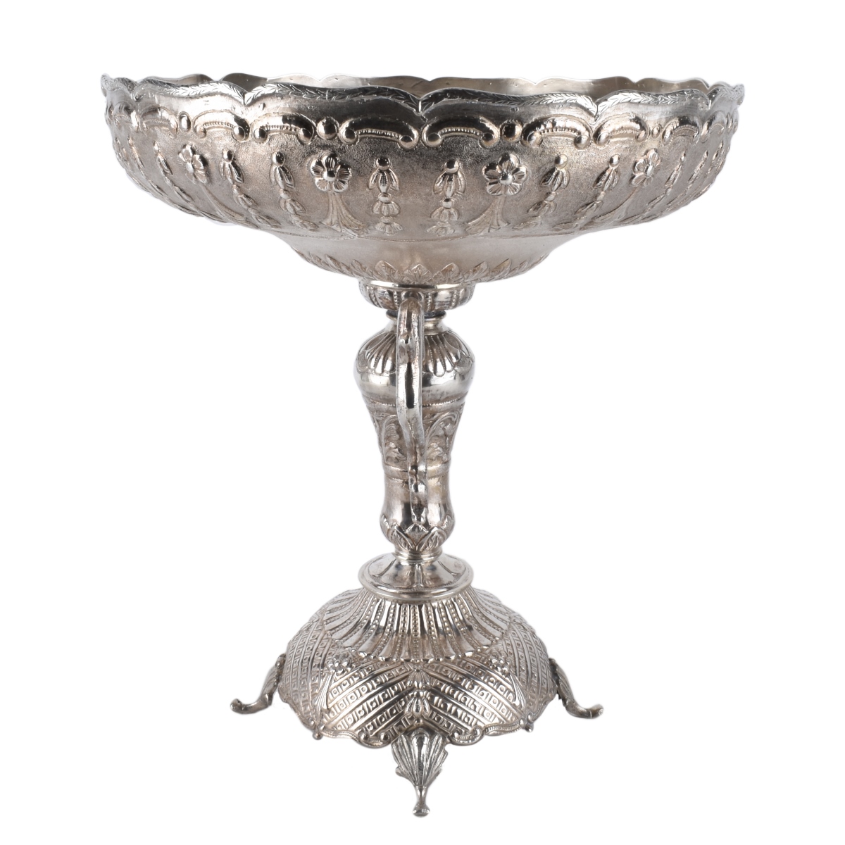 Large Antique Sterling Footed Compote