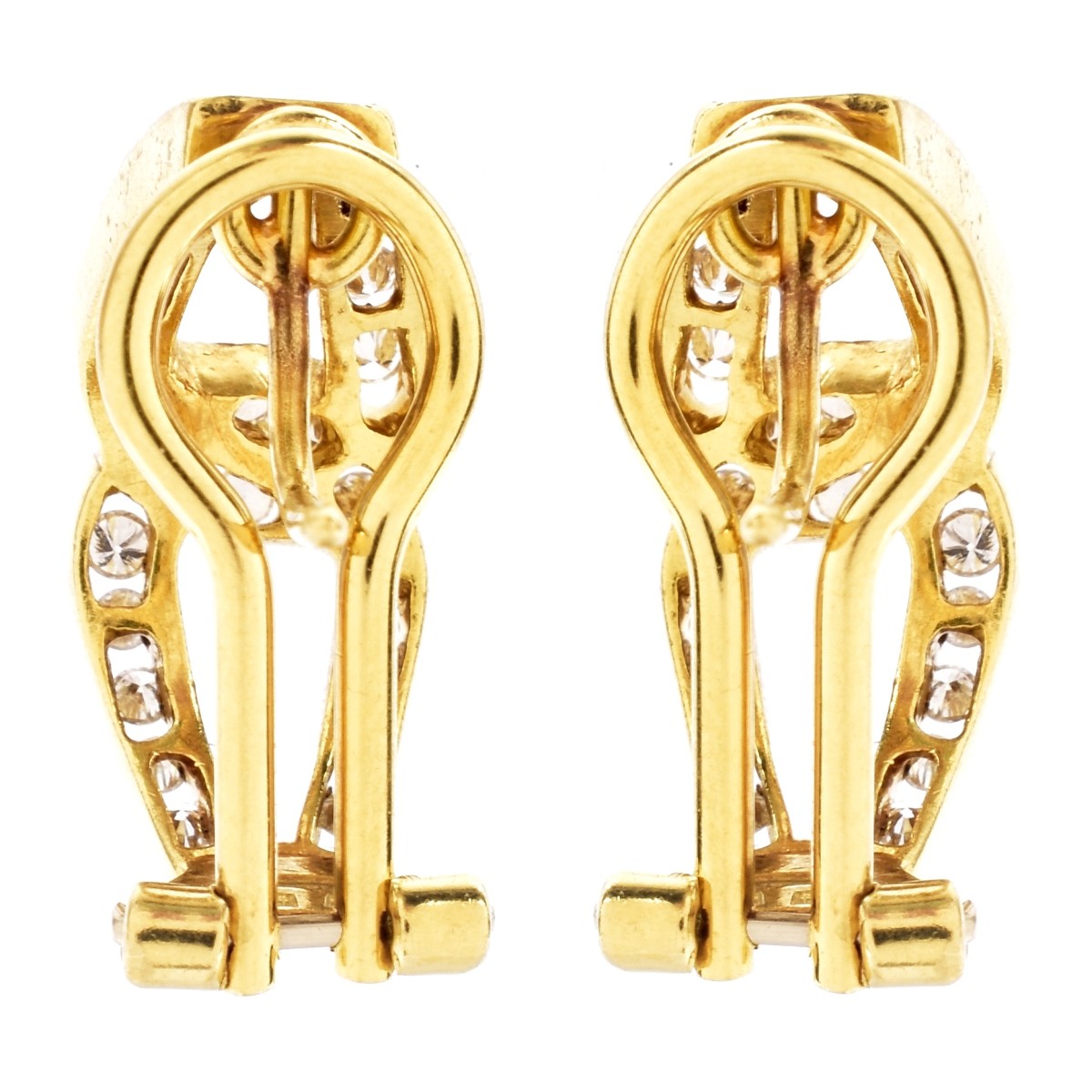 Vintage 1.10ct TW Diamond and 18K Gold Earrings