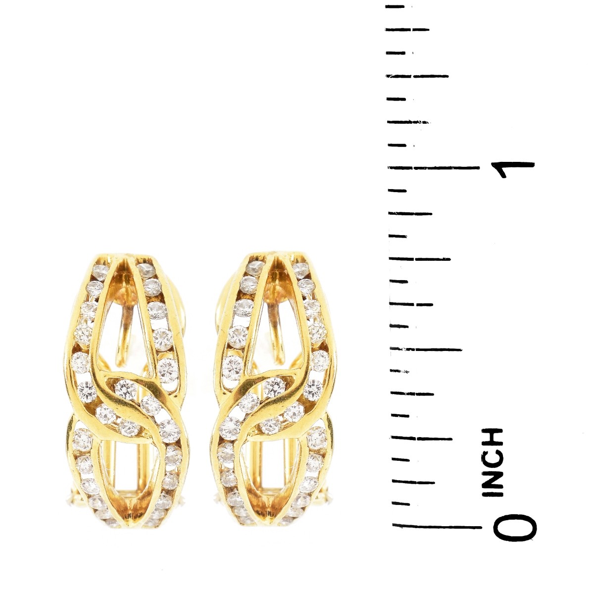 Vintage 1.10ct TW Diamond and 18K Gold Earrings