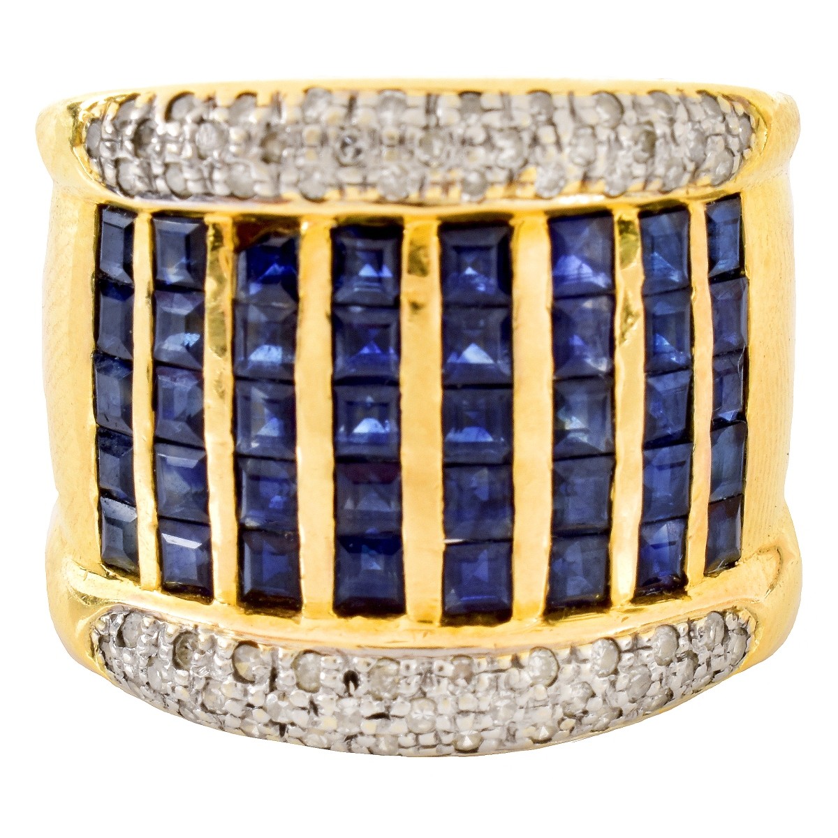 Sapphire, Diamond and 14K Gold Ring