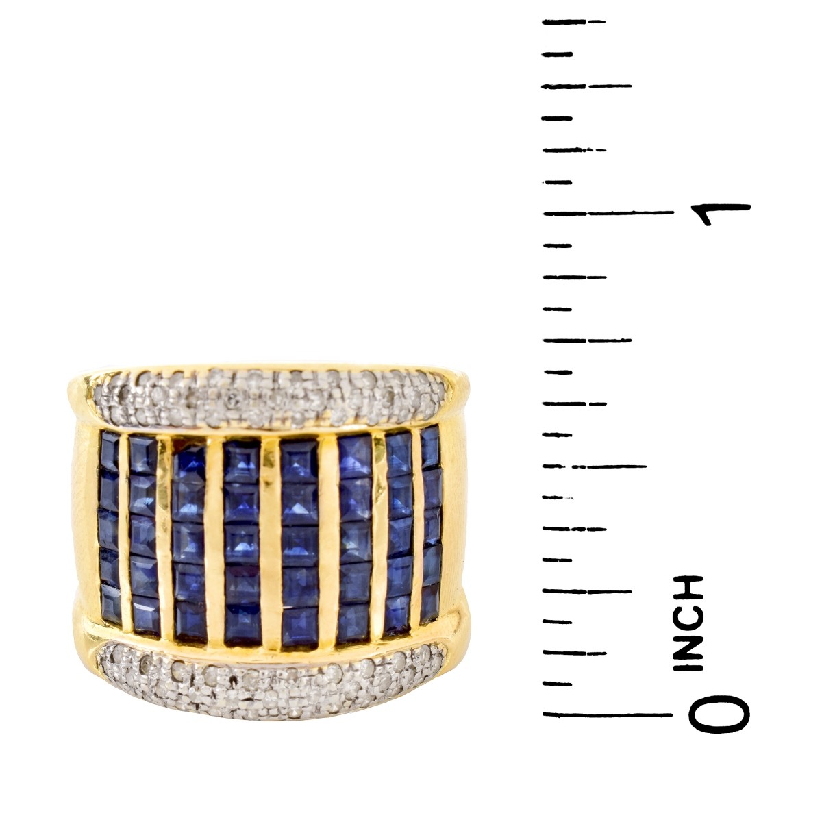 Sapphire, Diamond and 14K Gold Ring