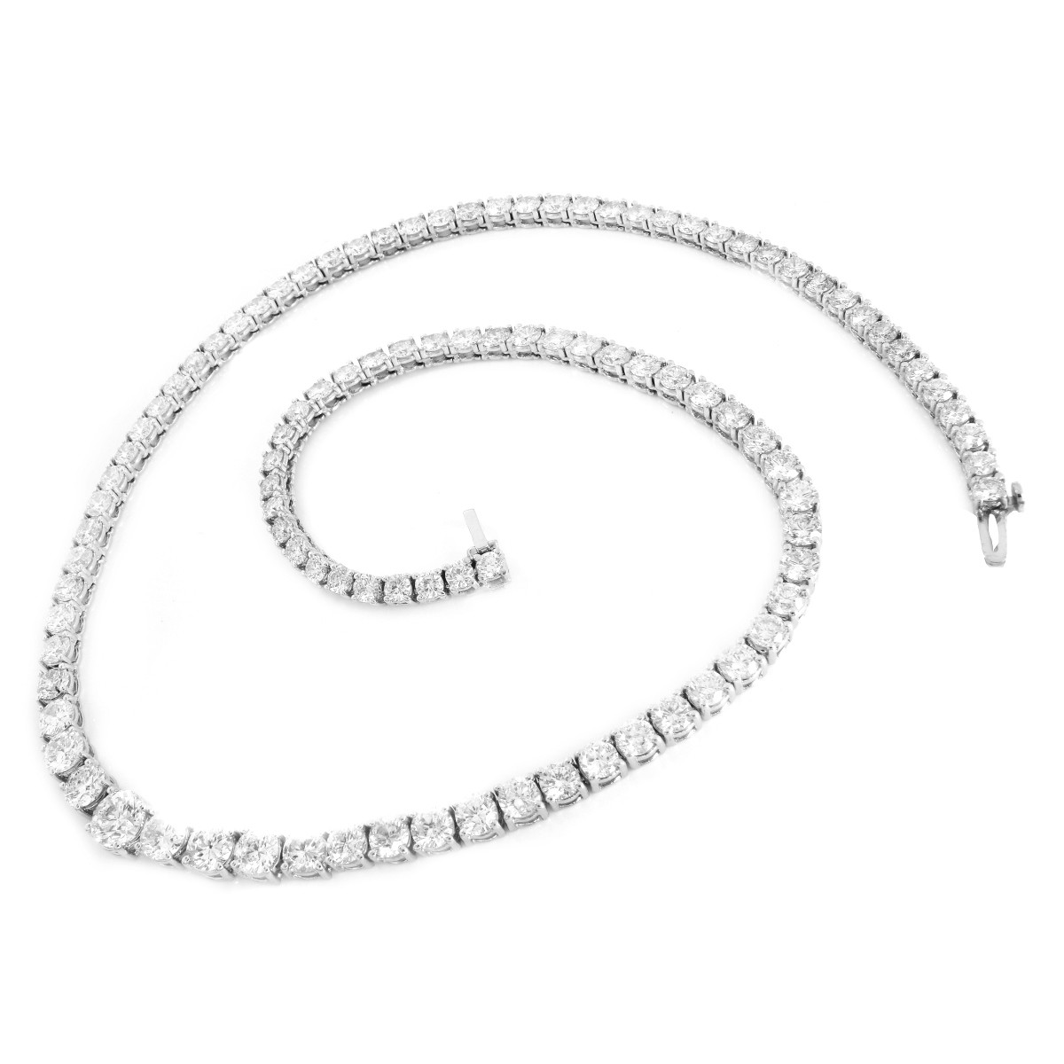 25.0ct Diamond and 18K Gold Riviera Necklace