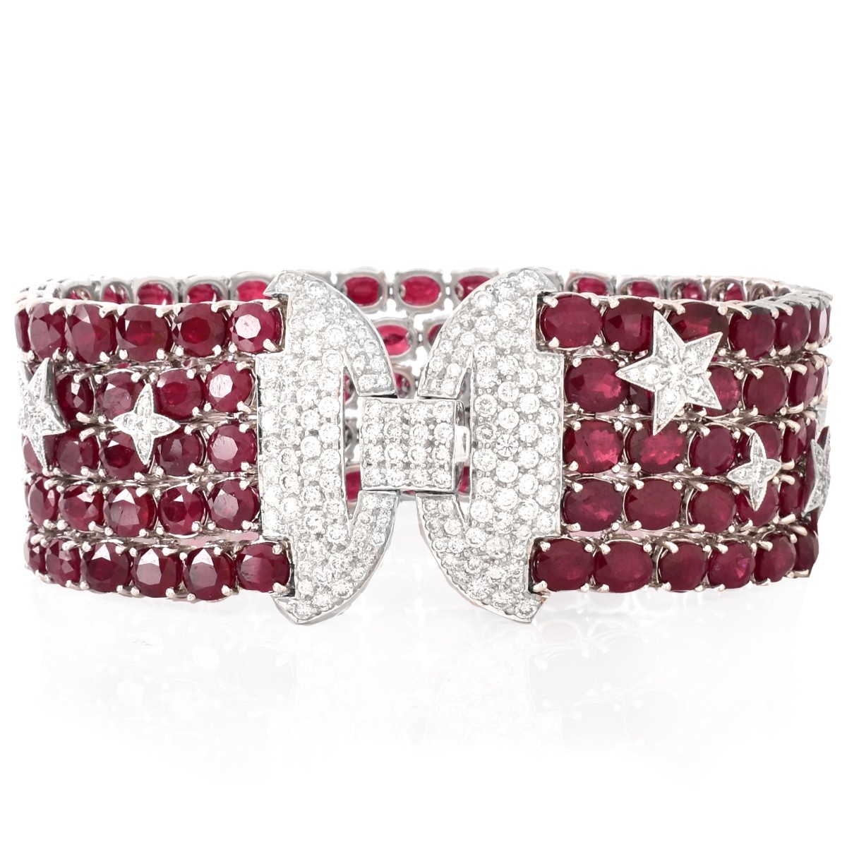 Burma Ruby, Diamond and 18K Gold Bracelet