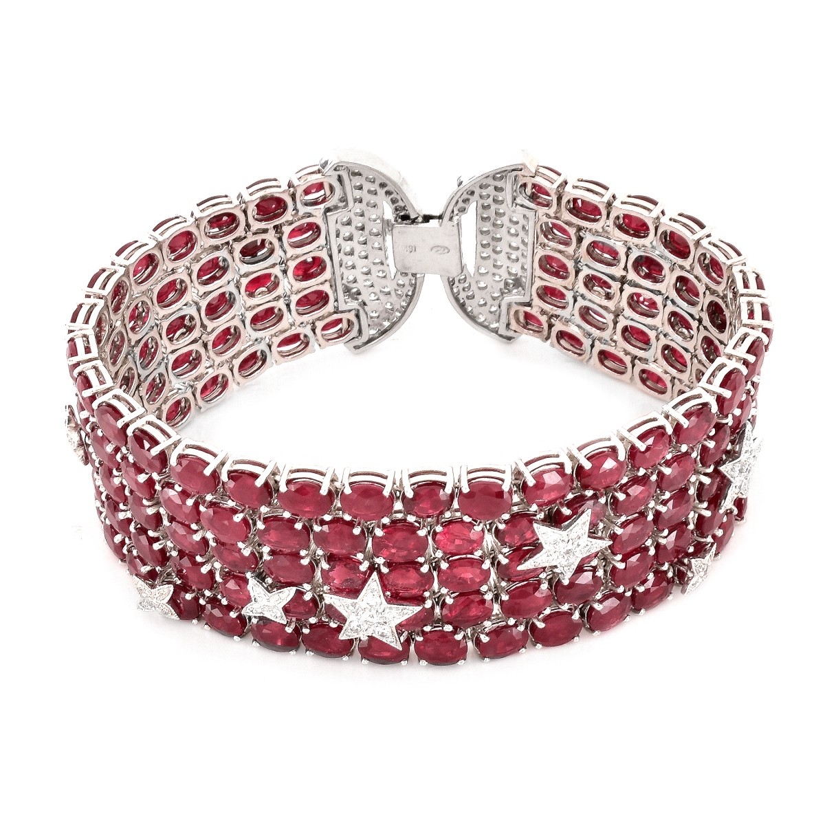 Burma Ruby, Diamond and 18K Gold Bracelet