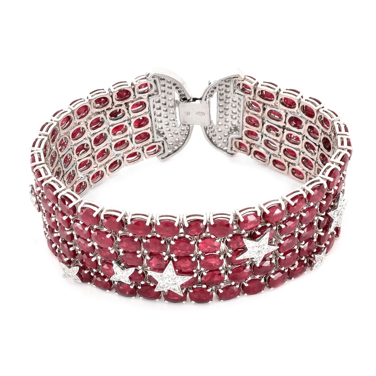 Burma Ruby, Diamond and 18K Gold Bracelet