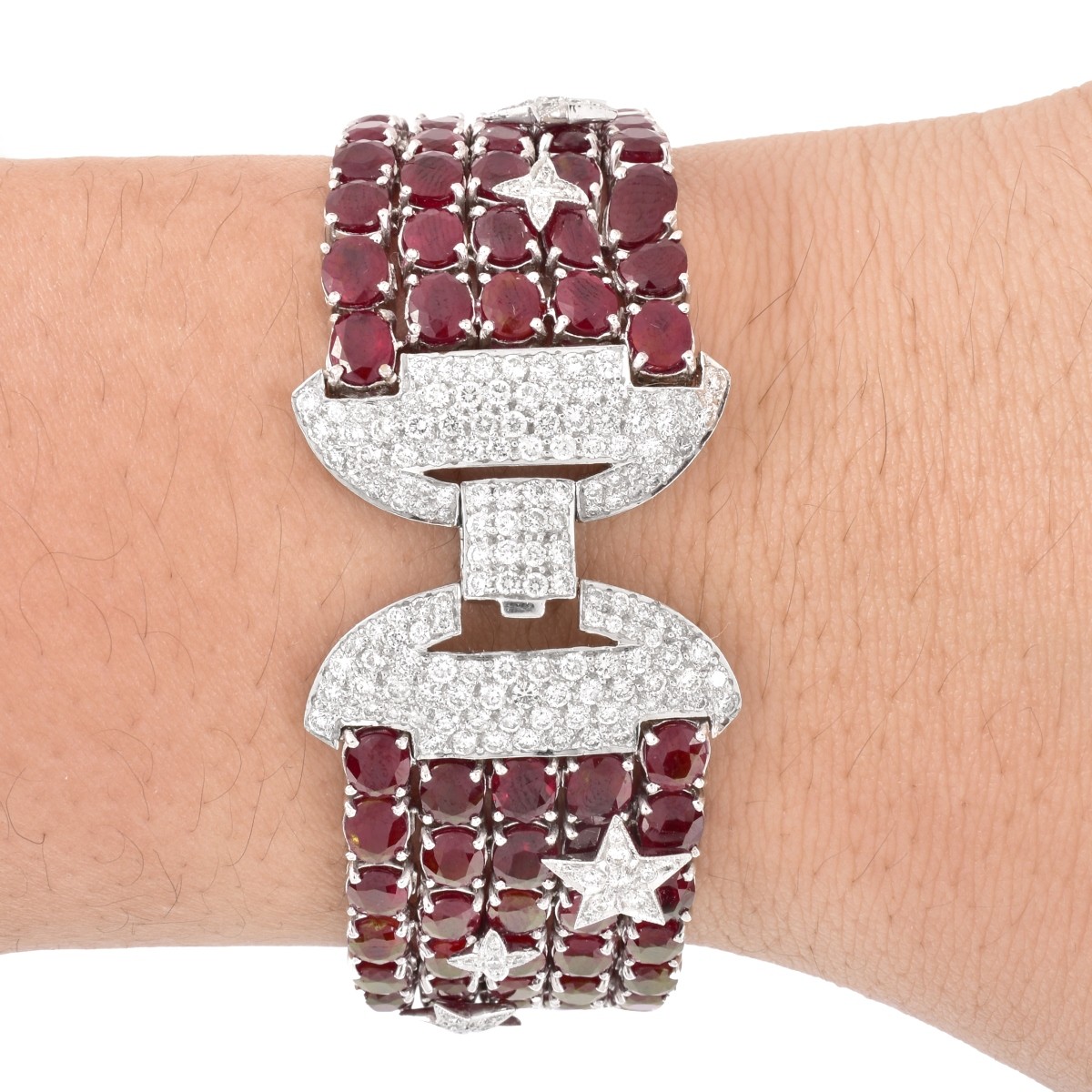 Burma Ruby, Diamond and 18K Gold Bracelet