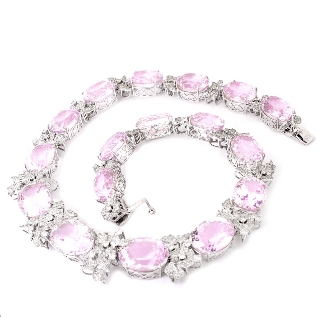 Kunzite, Diamond and 18K Gold Necklace