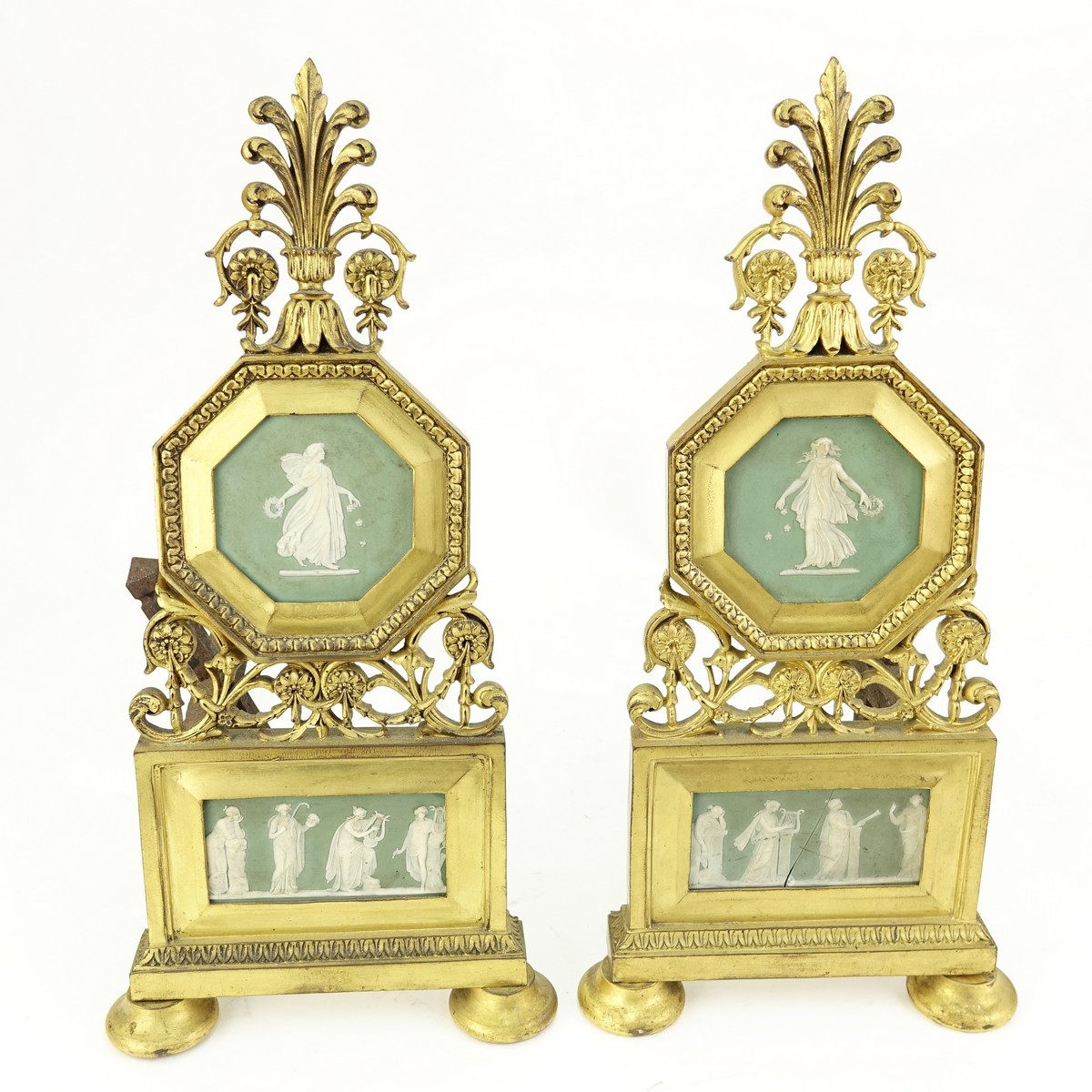 Gilt Bronze Andirons