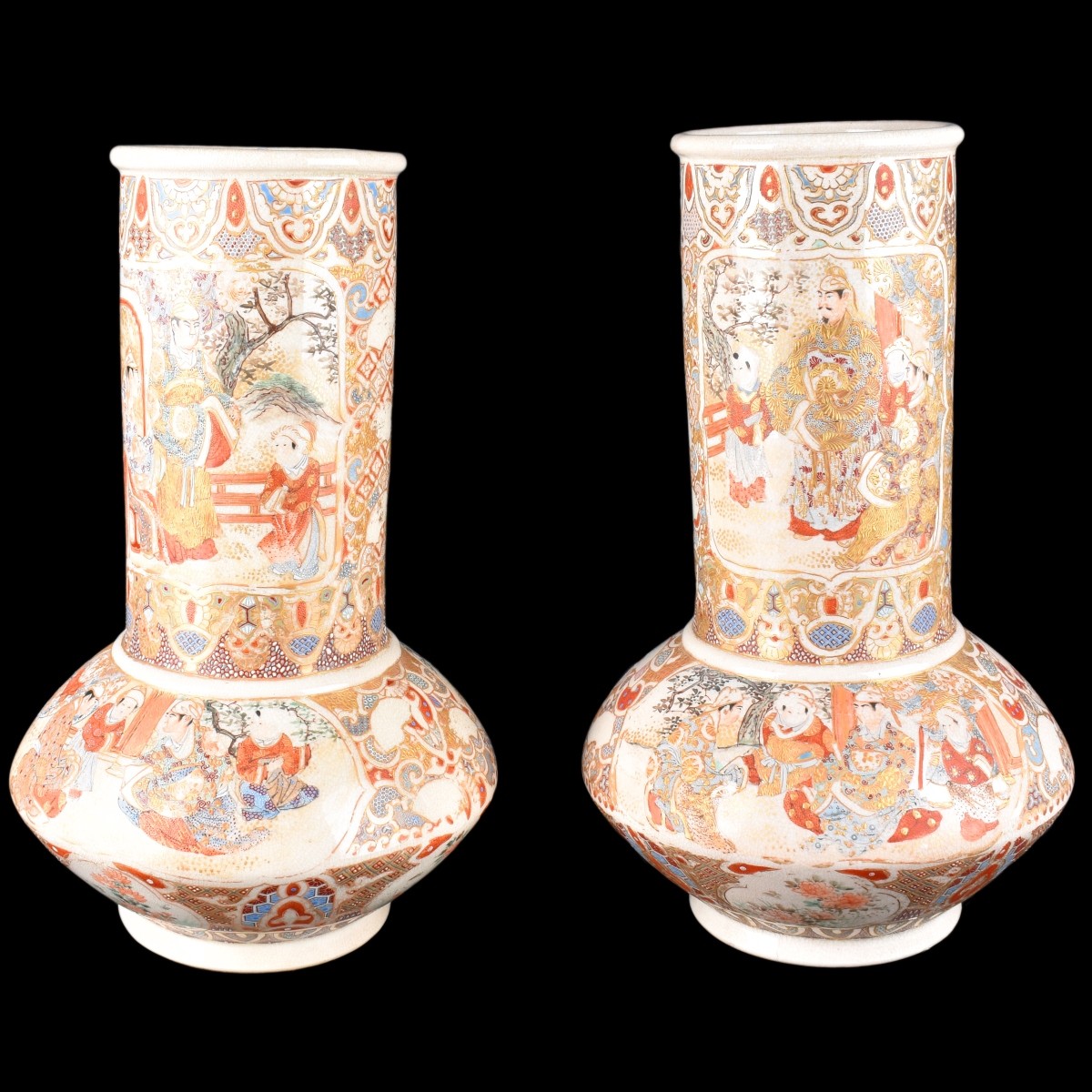 Pair Satsuma Vases