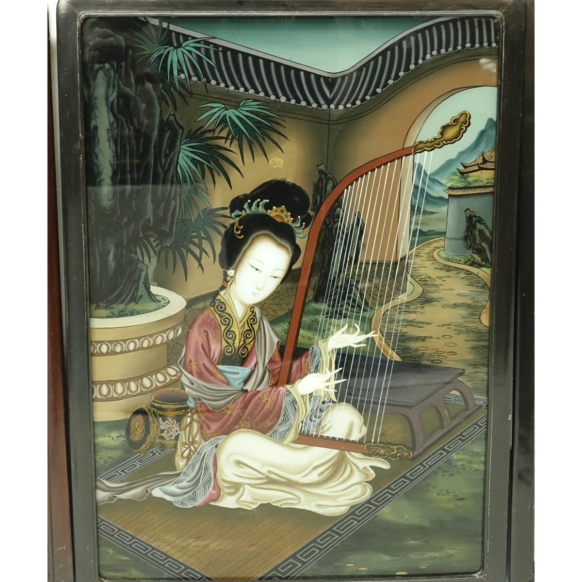 Chinese Reverse Painted Glass