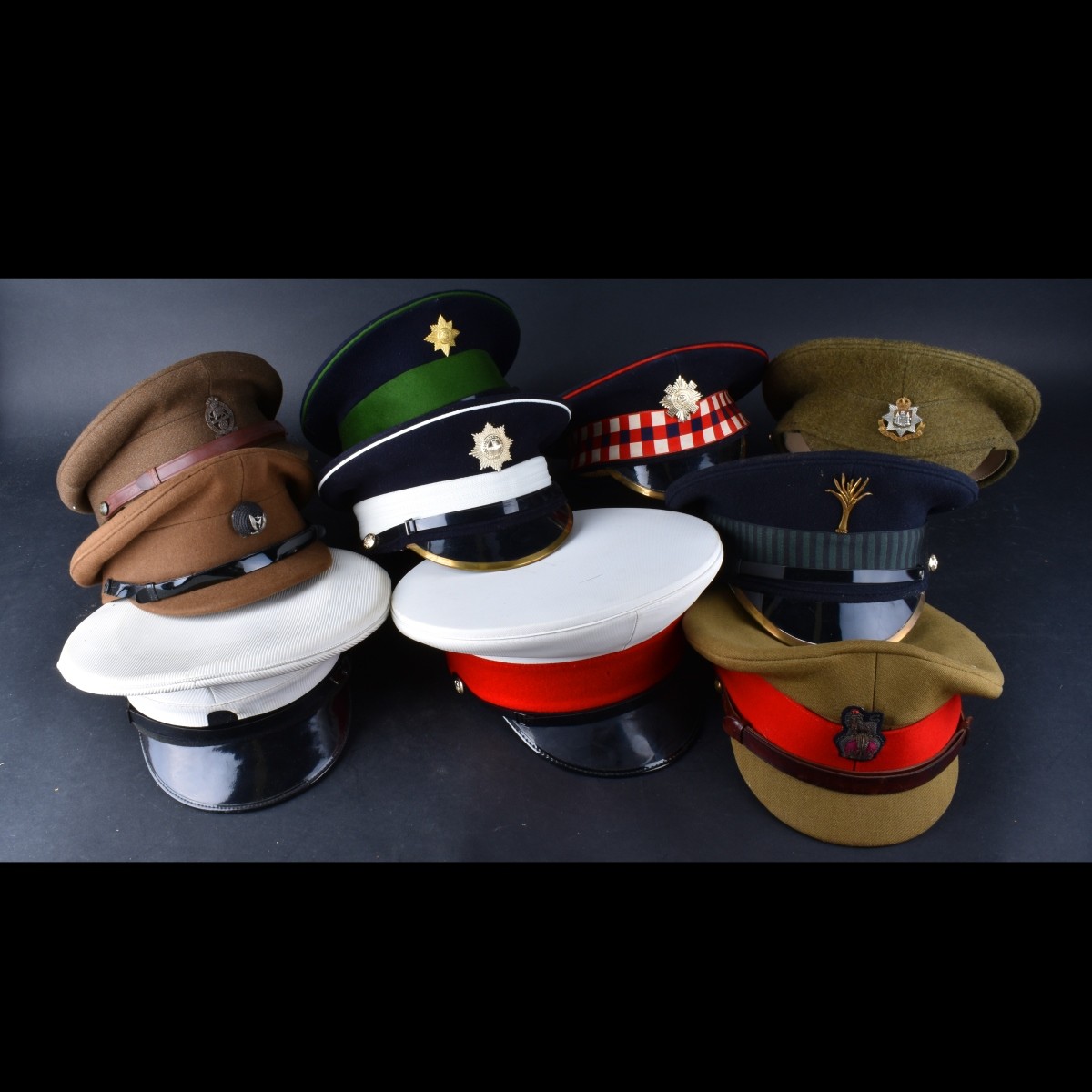 Ten (10) Military Hats