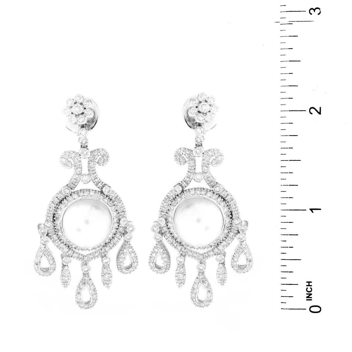 Diamond, Pearl and 18K Gold Earrings