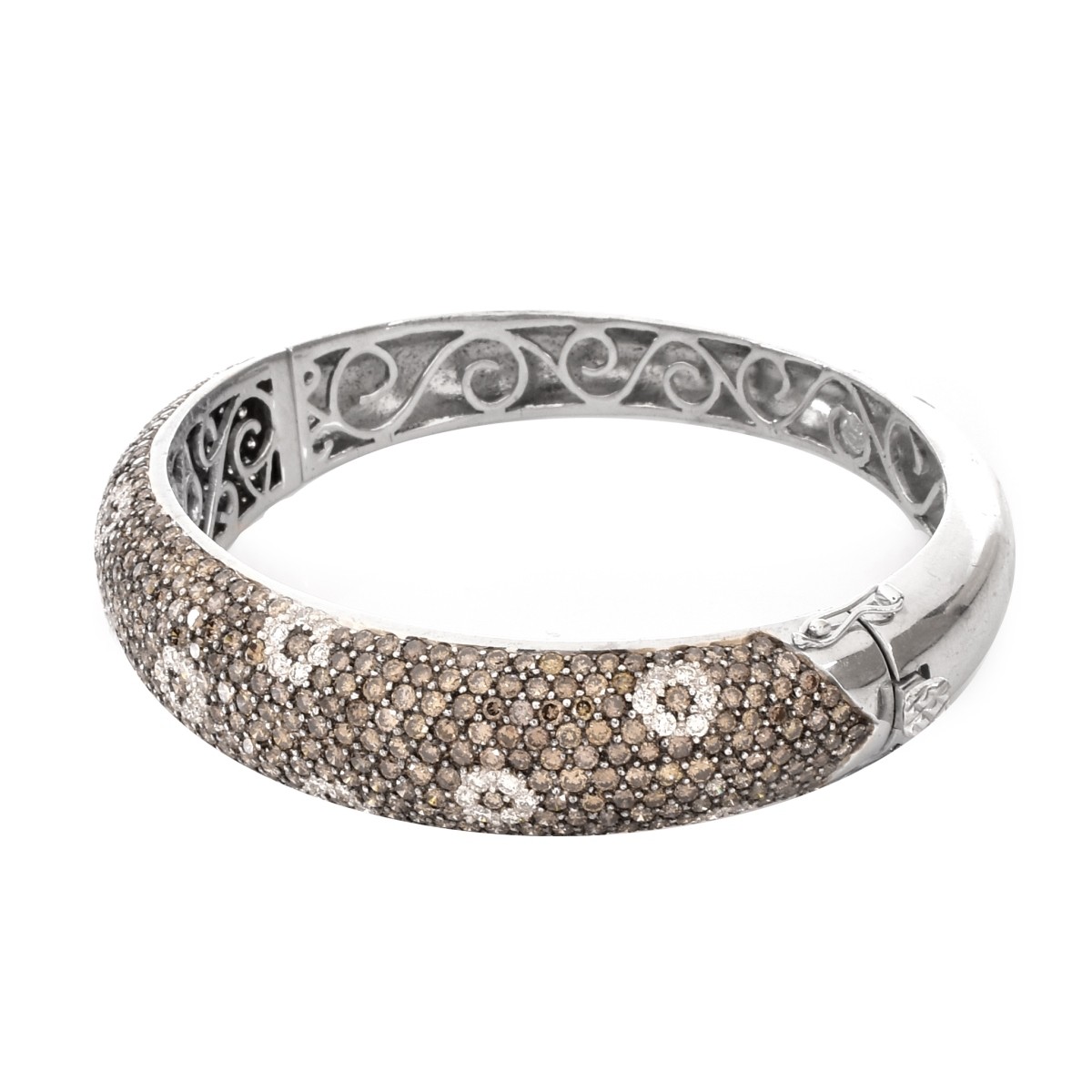 11.1ct TW Diamond and 18K Gold Bangle