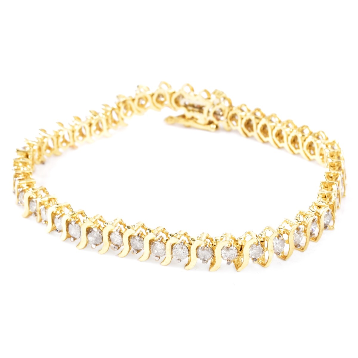 4.30ct TW Diamond and 14K Gold Bracelet