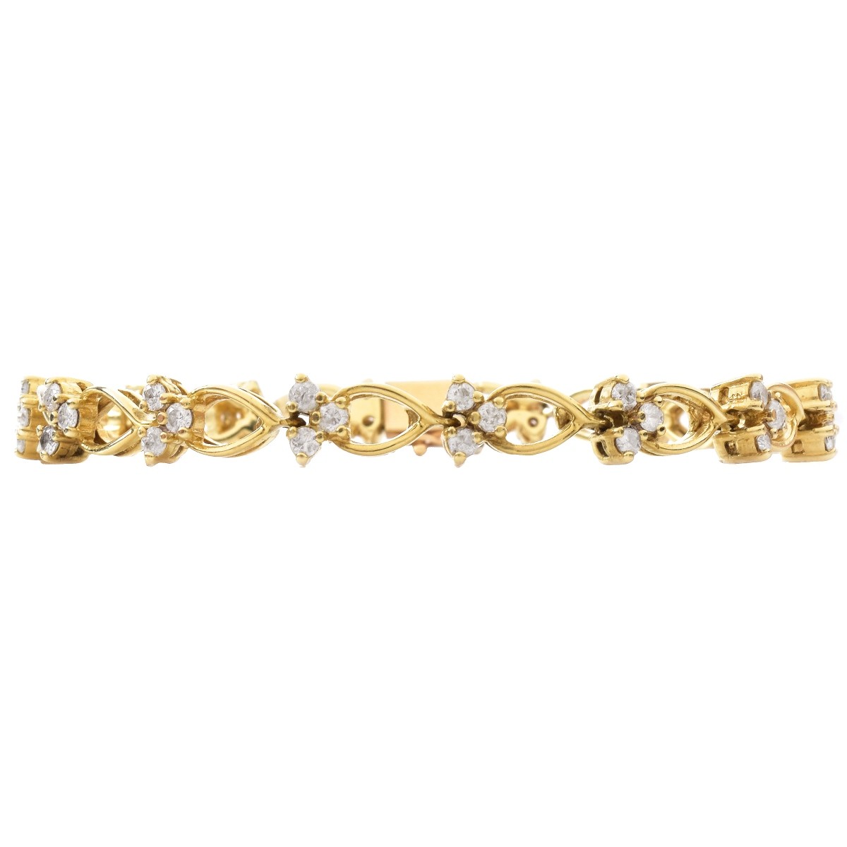 2.15ct TW Diamond and 14K Gold Bracelet