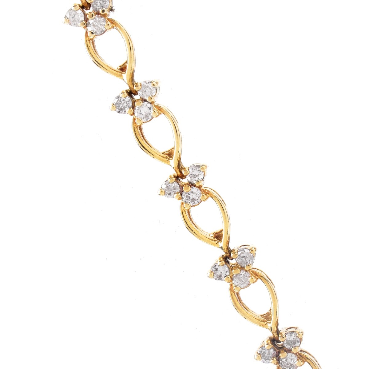 2.15ct TW Diamond and 14K Gold Bracelet