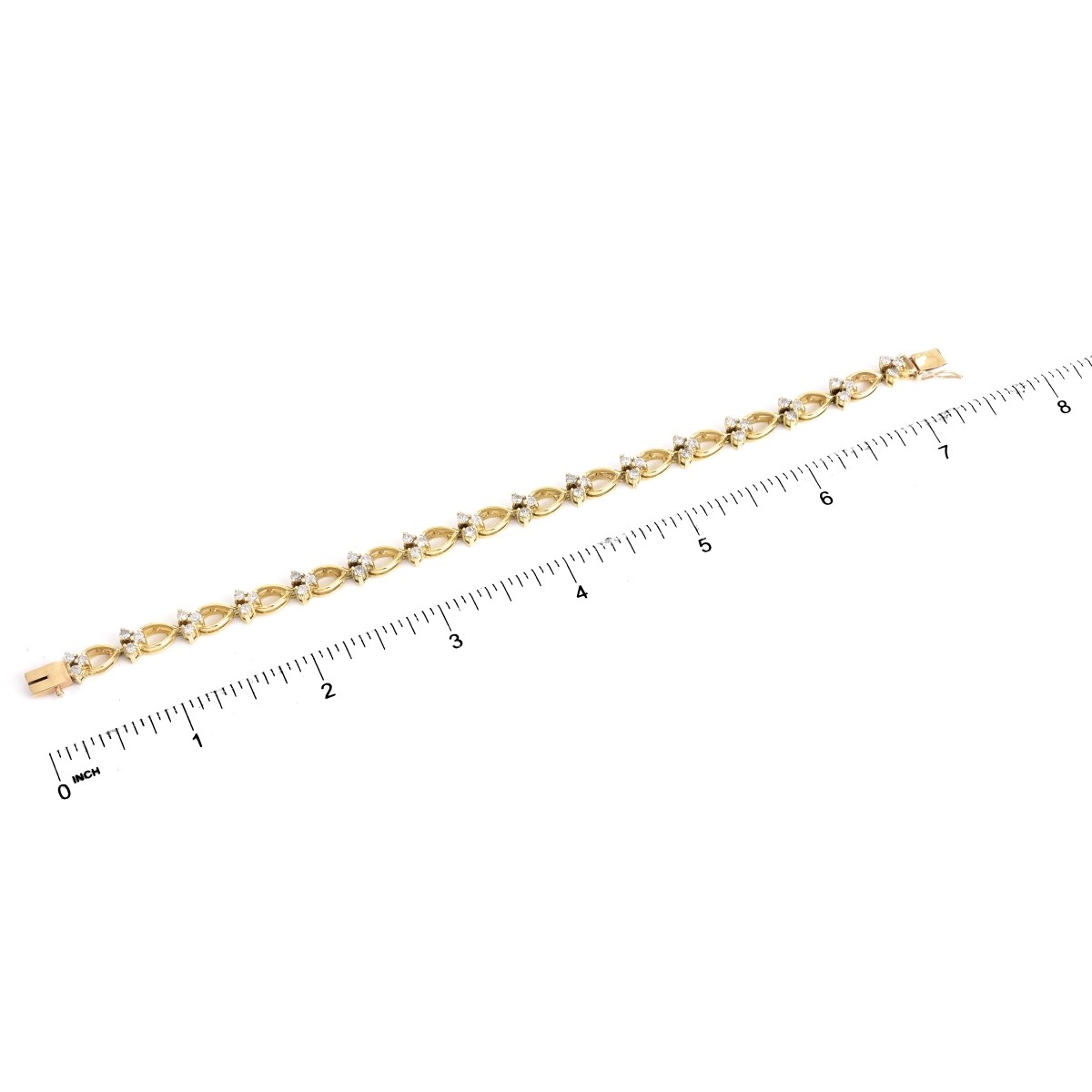 2.15ct TW Diamond and 14K Gold Bracelet