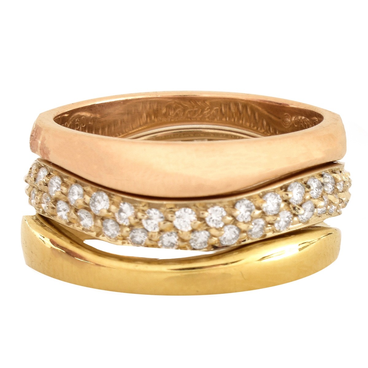 Cartier Diamond and 18K Gold Eternity Bands