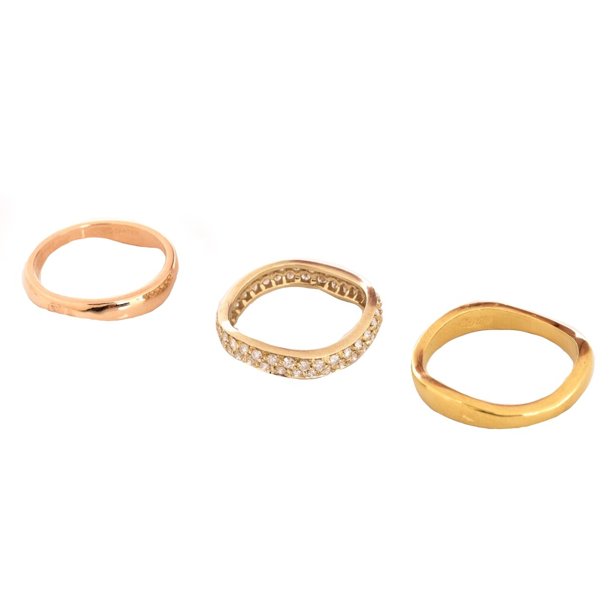 Cartier Diamond and 18K Gold Eternity Bands