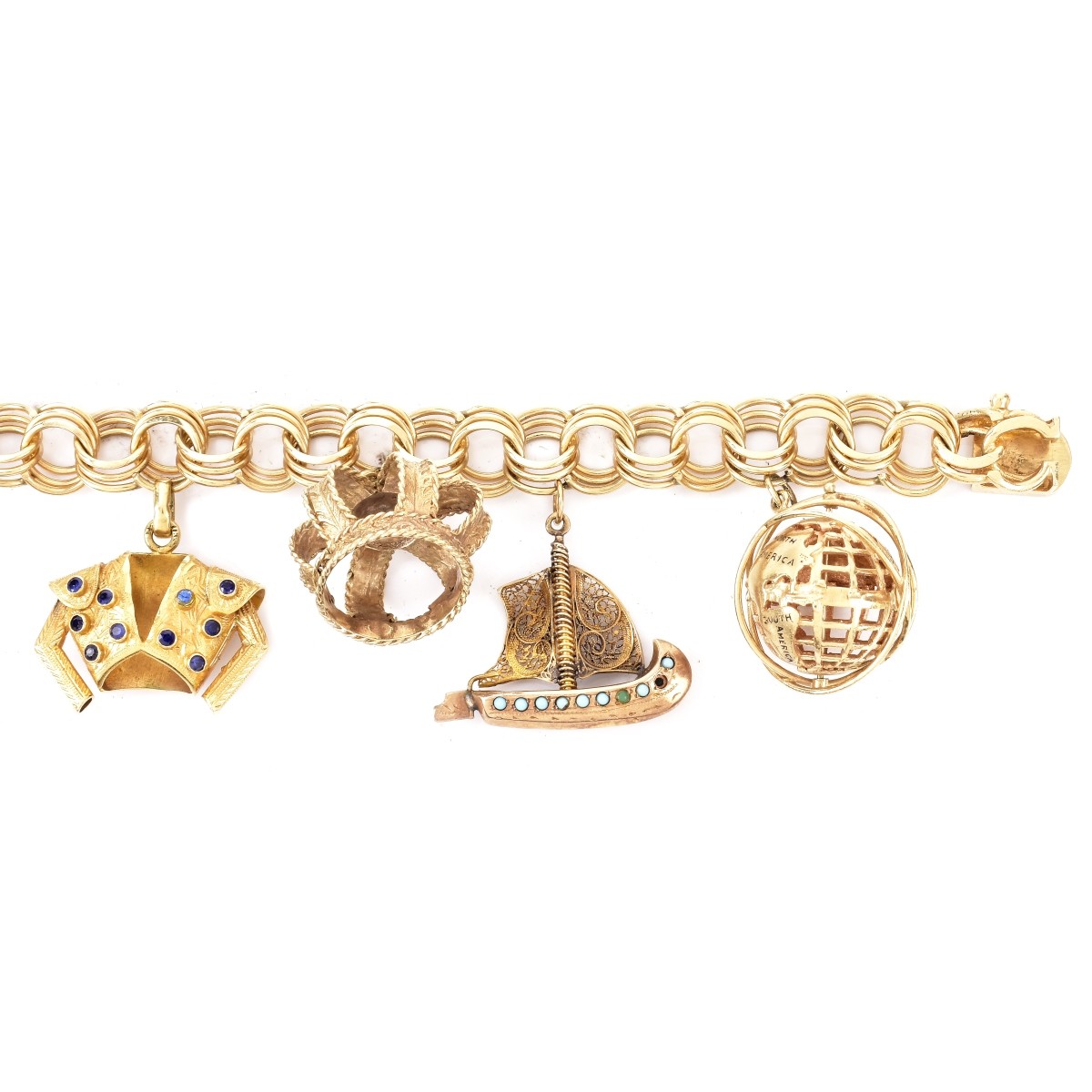 Vintage 14K Gold Charm Bracelet