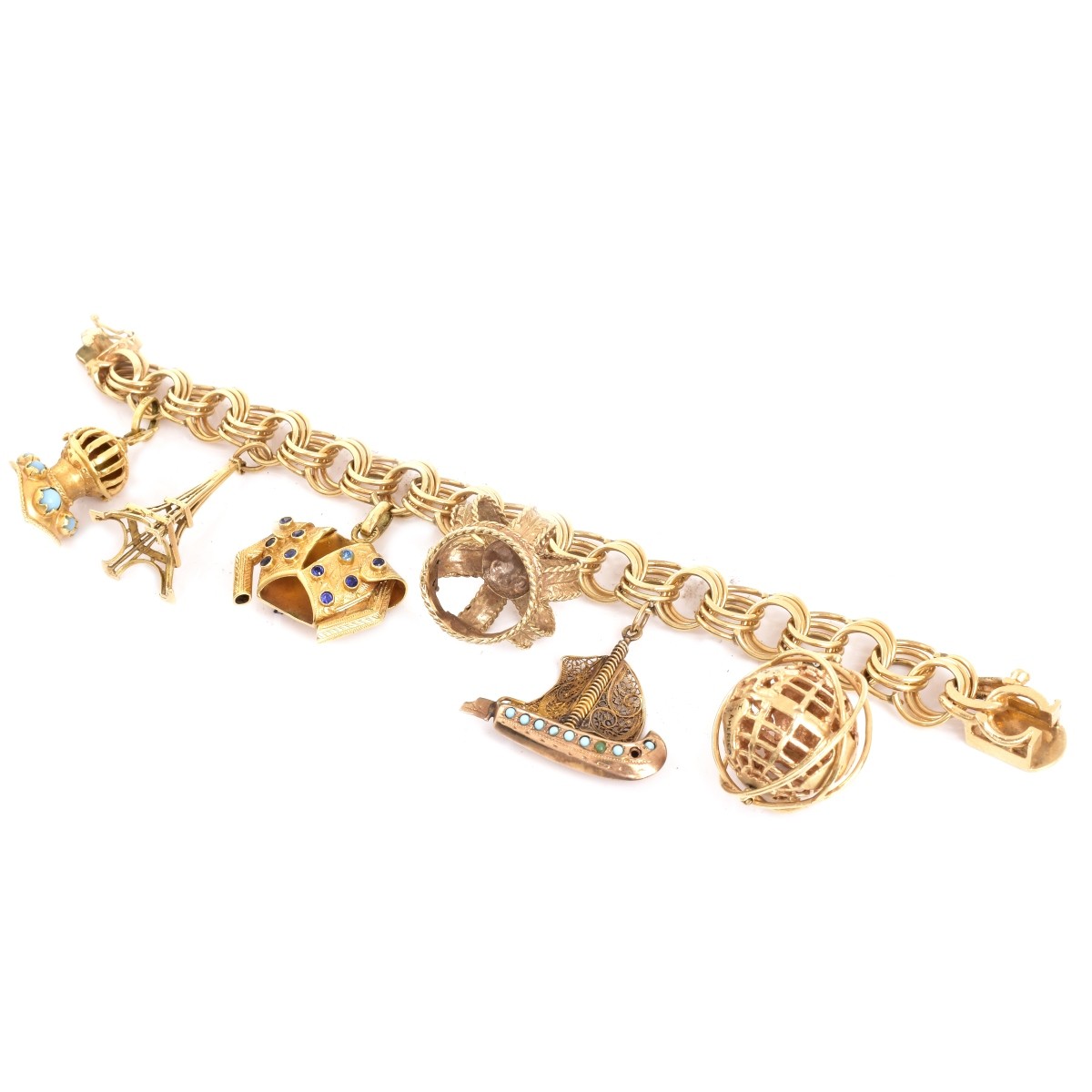 Vintage 14K Gold Charm Bracelet