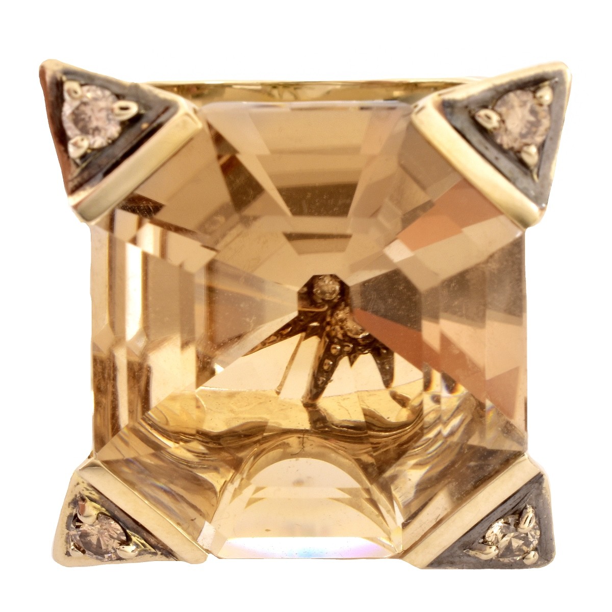 H. Stern Smokey Quartz and 18K Gold Ring