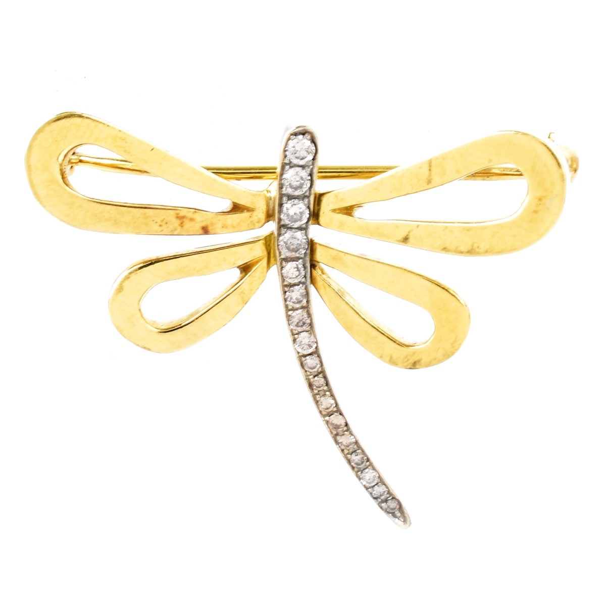 Vintage 14K Gold Dragon Fly Brooch