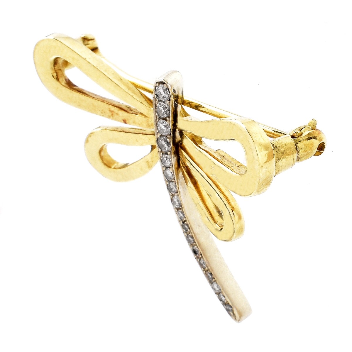 Vintage 14K Gold Dragon Fly Brooch