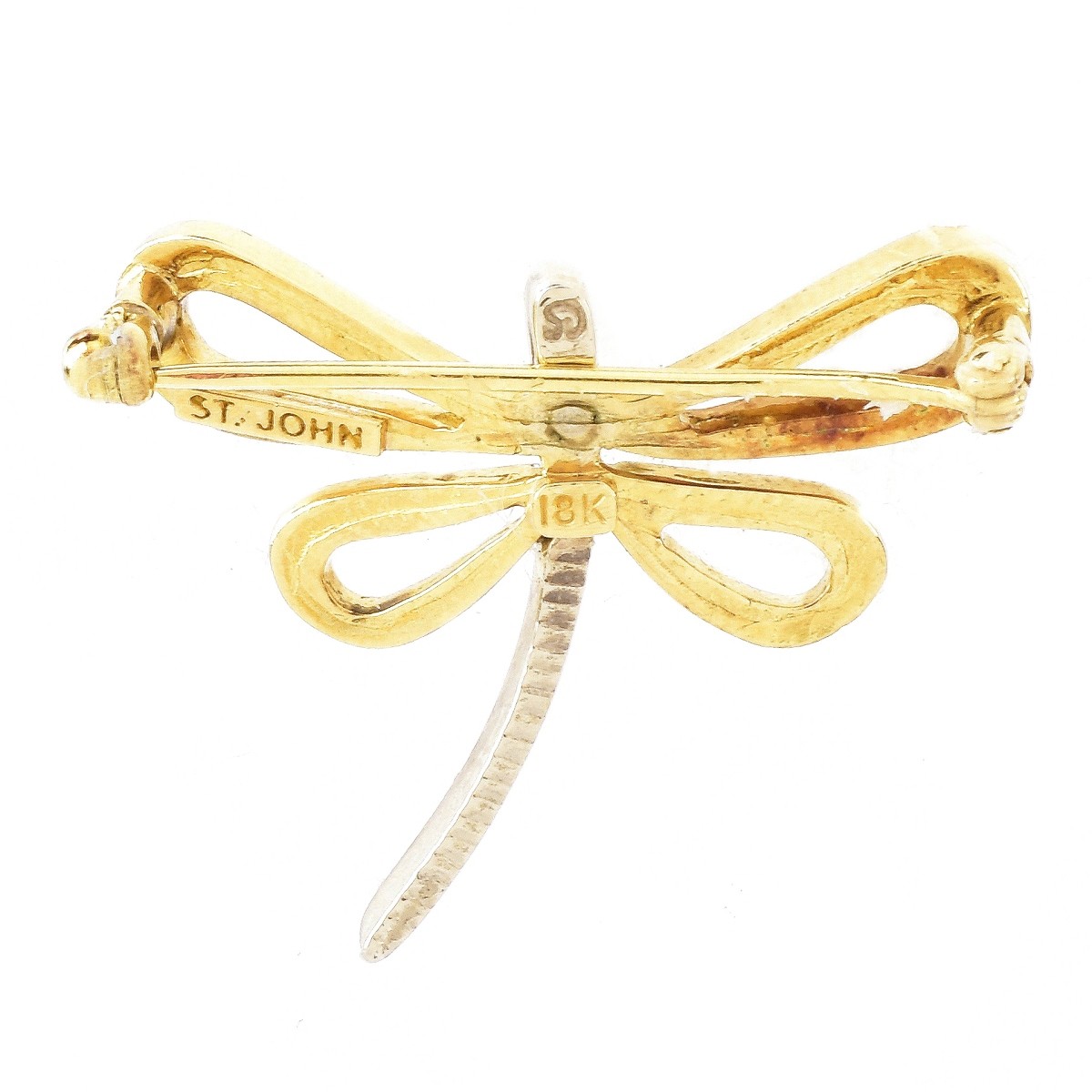 Vintage 14K Gold Dragon Fly Brooch