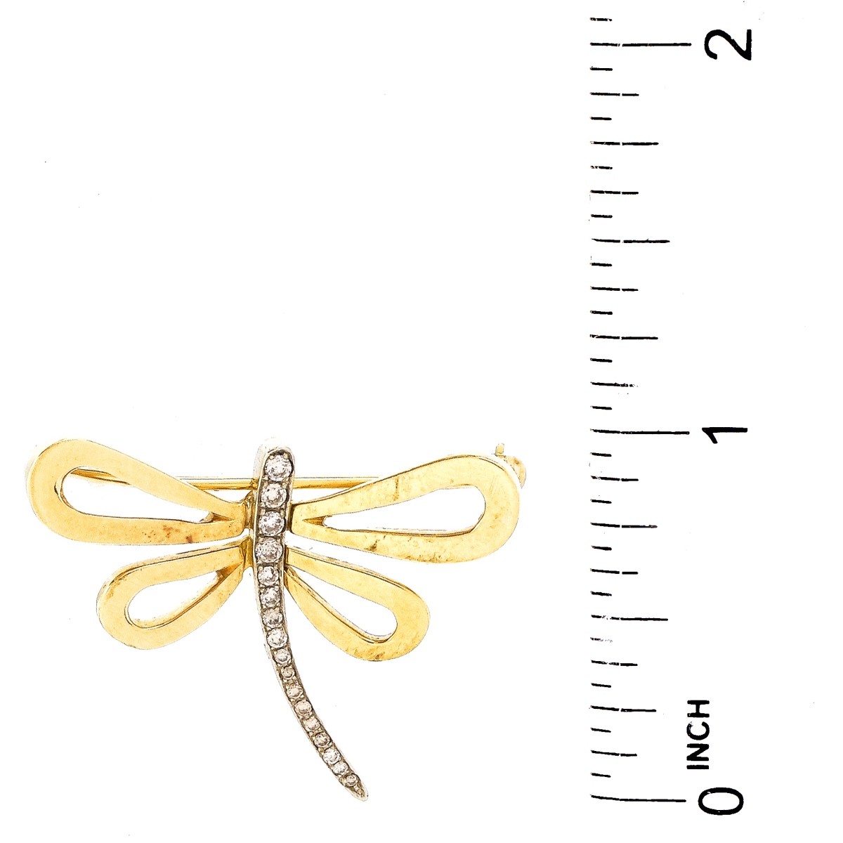 Vintage 14K Gold Dragon Fly Brooch