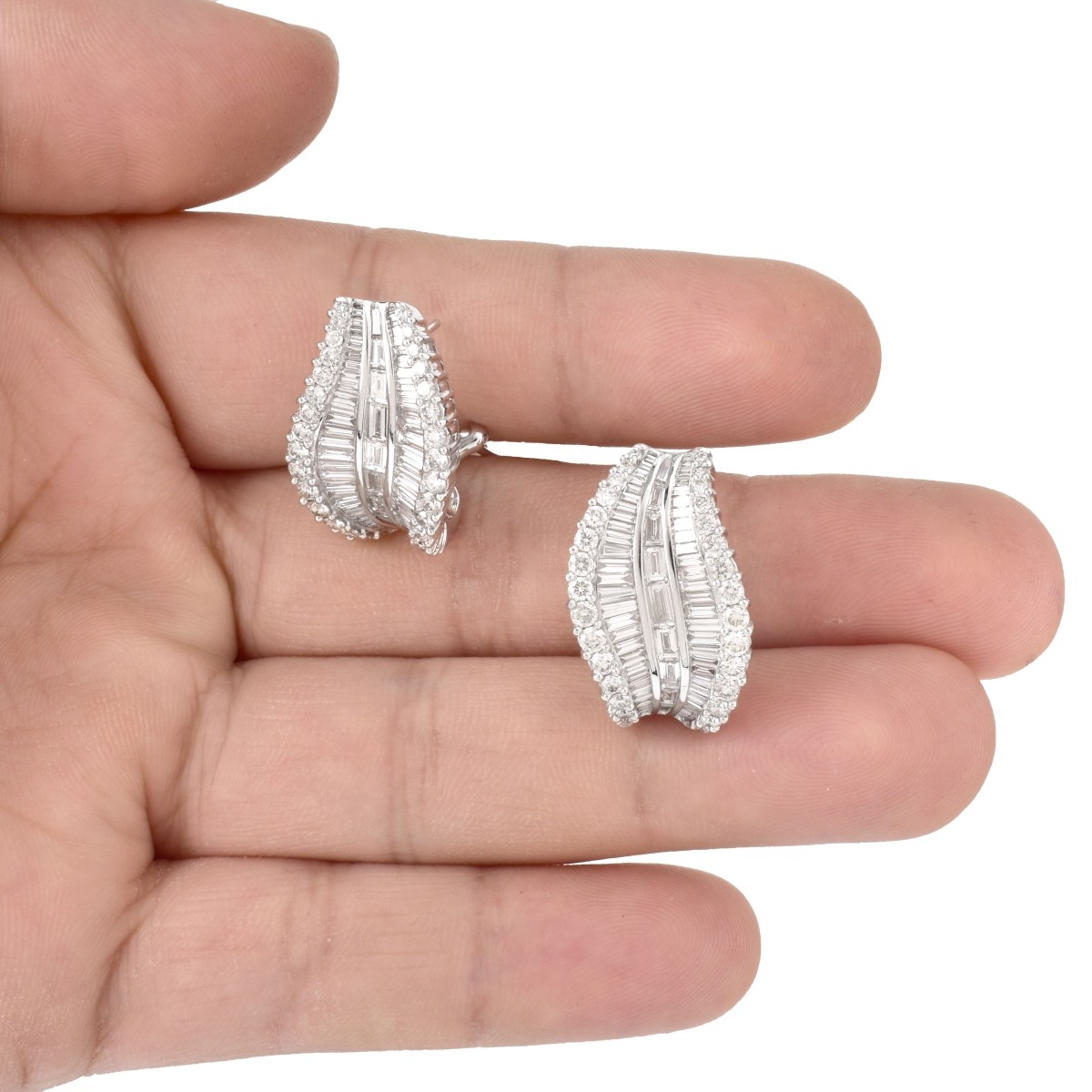 6.50ct TW Diamond and 18K Gold Earrings