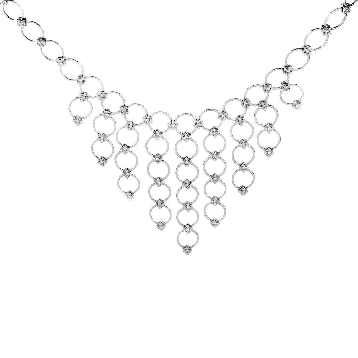 Contemporary Diamond and 18K Gold Necklace