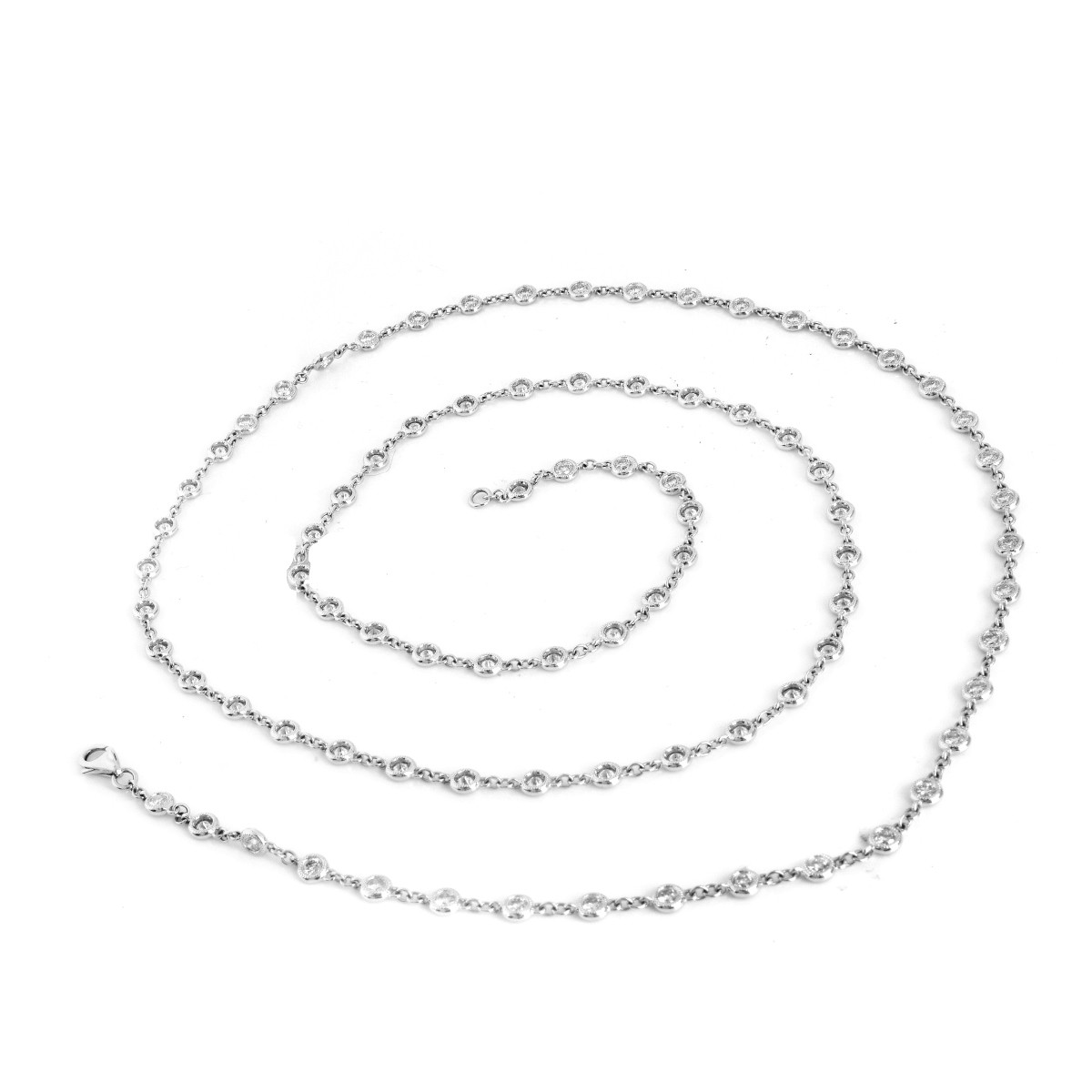 Tiffany style Diamond and 18K Gold Necklace